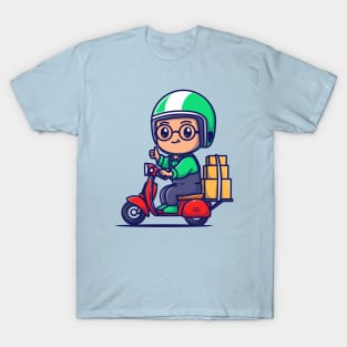 Cute Courier Delivery Package Cartoon T-Shirt